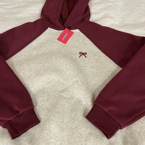 Edited NWT Burgundy and Cream Hoodie